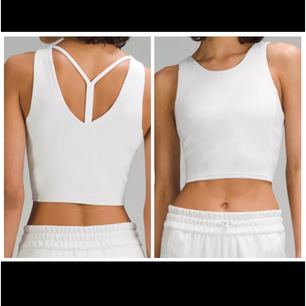 Lululemon Ribbed Softstreme Cropped Tank Top color; light vapor size 6. NWOT.